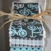 Baby Burp Cloths - Set of 3 - Michael Miller It's a Boy Thing Bicycles in Charcoal and Blue