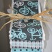 Baby Burp Cloths - Set of 3 - Michael Miller It's a Boy Thing Bicycles in Charcoal and Blue