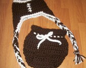 SALE 3-6 Month Football Hat and Diaper Cover Set - Photo Prop