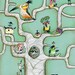 Bird Poster, mint green