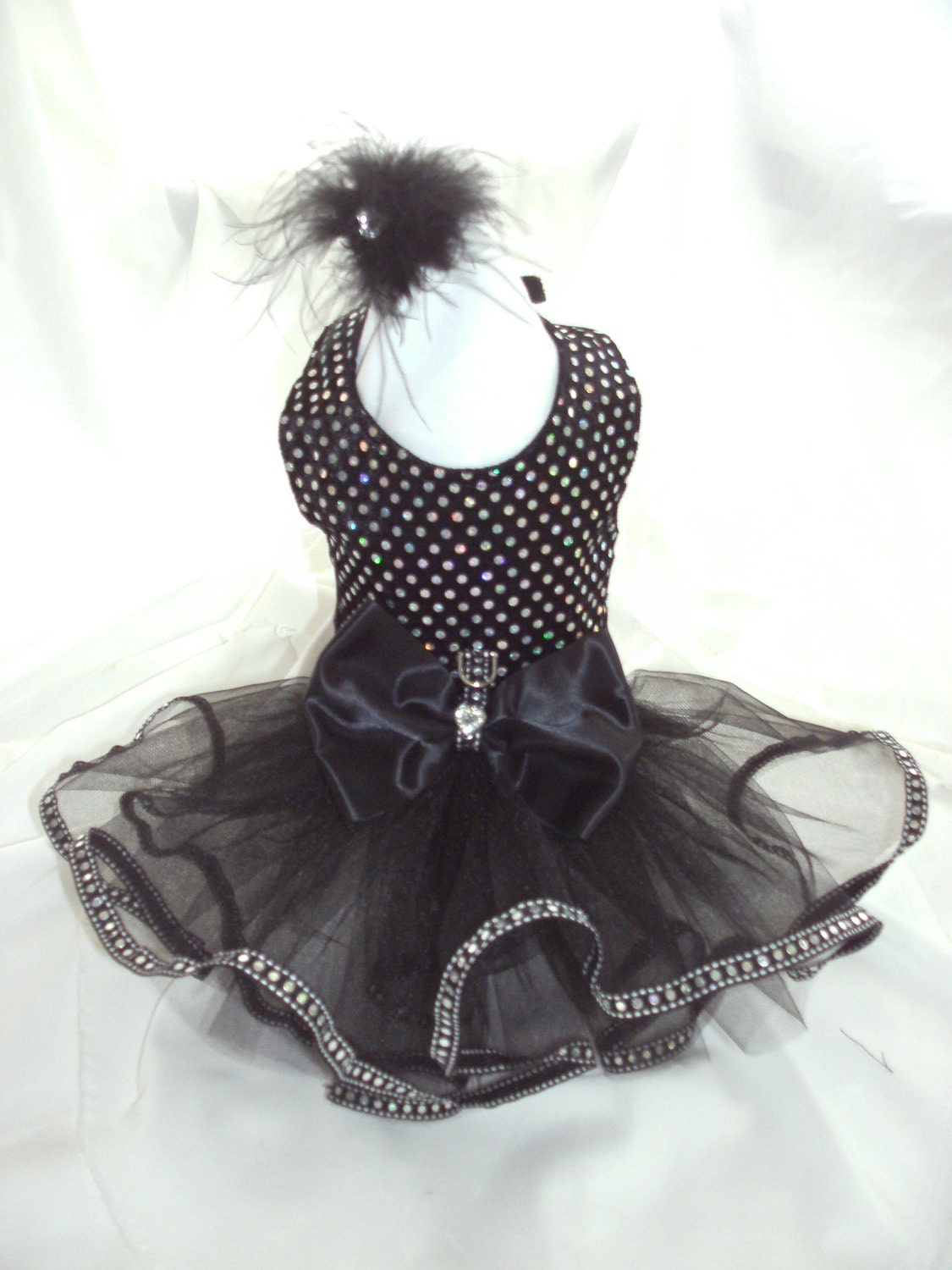 Gorgeous, elegant, black harness tutu dress, Size S/M,  Pink Punk Puppy Designs