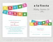 PRINTABLE Chic Fiesta Papel Picado Wedding Invitation and Response Card Set - Wedding or Bridal Shower - Print as many as you need - 387 Il_170x135