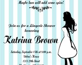Printable Something Blue Lingerie Shower Bachelorette Invitation - Print as many as you need Il_170x135