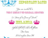 Mad Hatter Alice in Wonderland White Rabbit Colorful Bridal Shower Invitation - Print as many as you need 200 Il_170x135