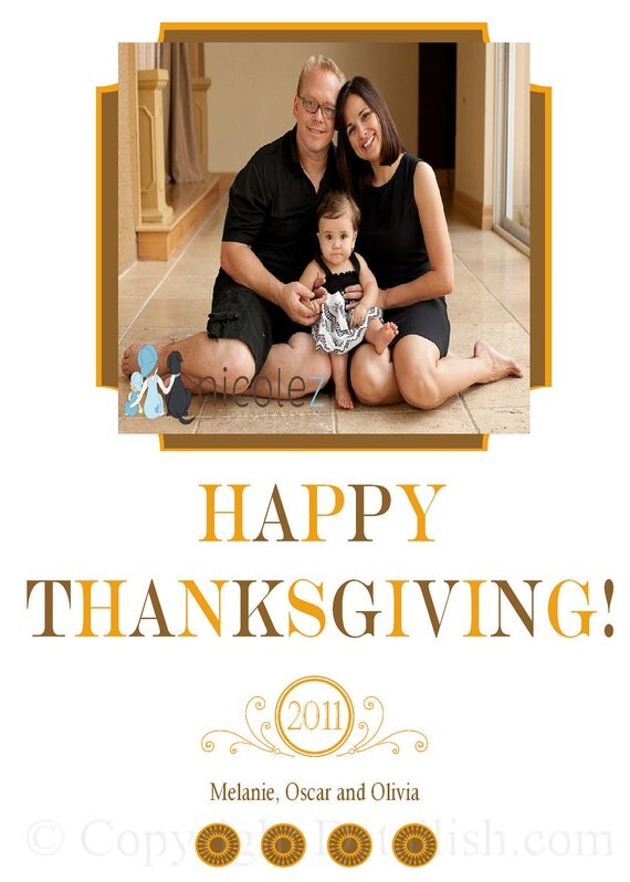 Happy Thanksgiving Family Photo Card - Printable Il_570xn