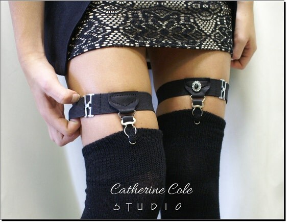 Sock Garters Thigh high Garters / Catherine Cole Studio / Made in USA / Adjustable steampunk / A  timeless vintage classy style