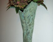 Blue green lace wall vase