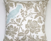 Premier Prints Powder Blue Bird Pillow Cover- 18x18 inches- Zipper Closure