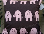 Premier Prints Brown and Pink Elephant Pillow Cover- 18x18 inches- Hidden Zipper Closure (Last Two)