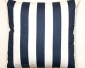 Premier Prints Navy and White Striped Pillow Cover- 16x16 inches- Hidden Zipper Closure