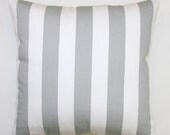 Premier Prints Grey and White Stripe Pillow Cover- 16x16 inches- Hidden Zipper Closure