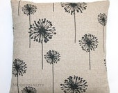 Premier Prints Beige and Black Dandelion Pillow Cover- 14x14 inches- Hidden Zipper Closure
