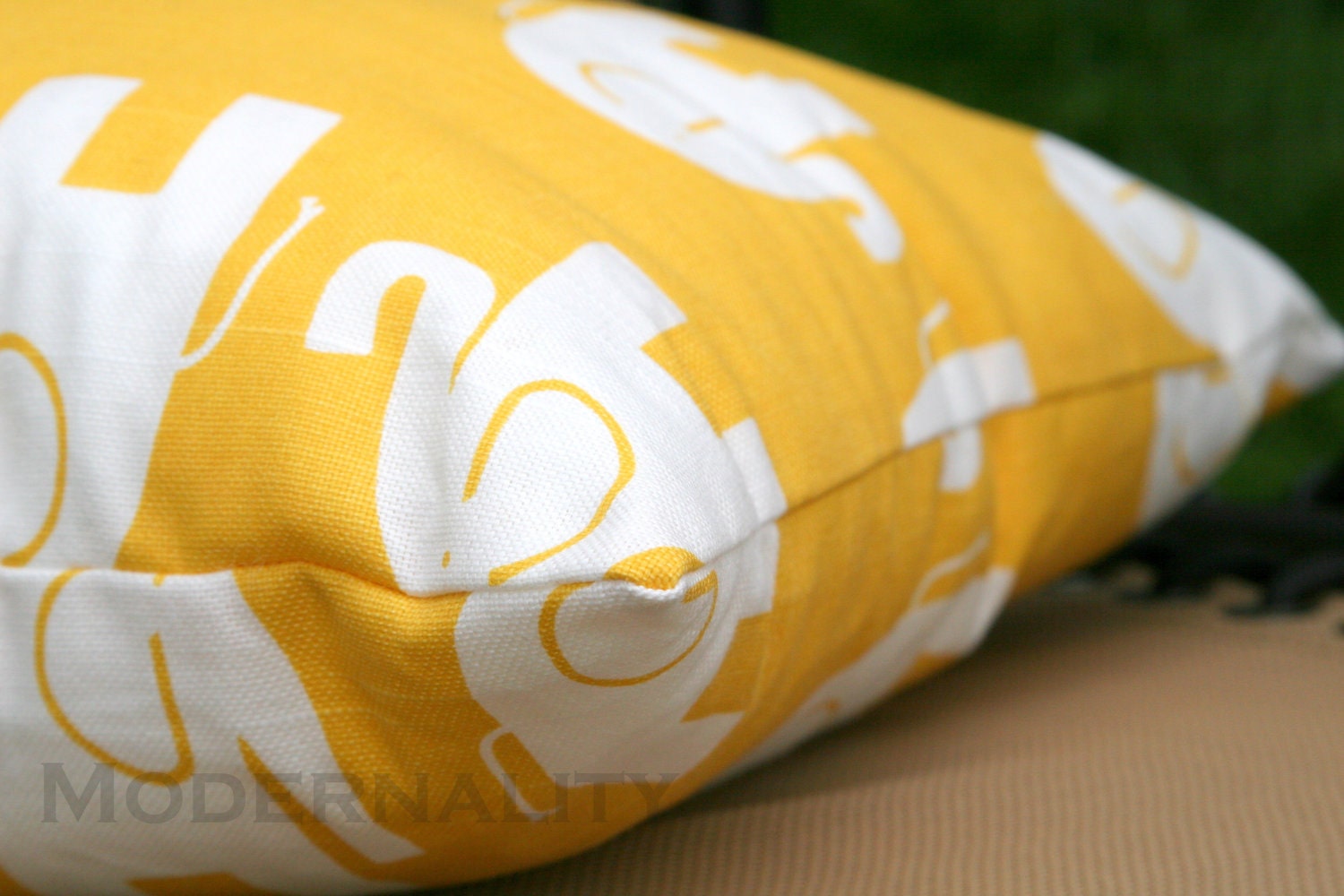 Premier Prints Yellow Elephant Pillow Cover- 16x16 inches- Hidden Zipper Closure