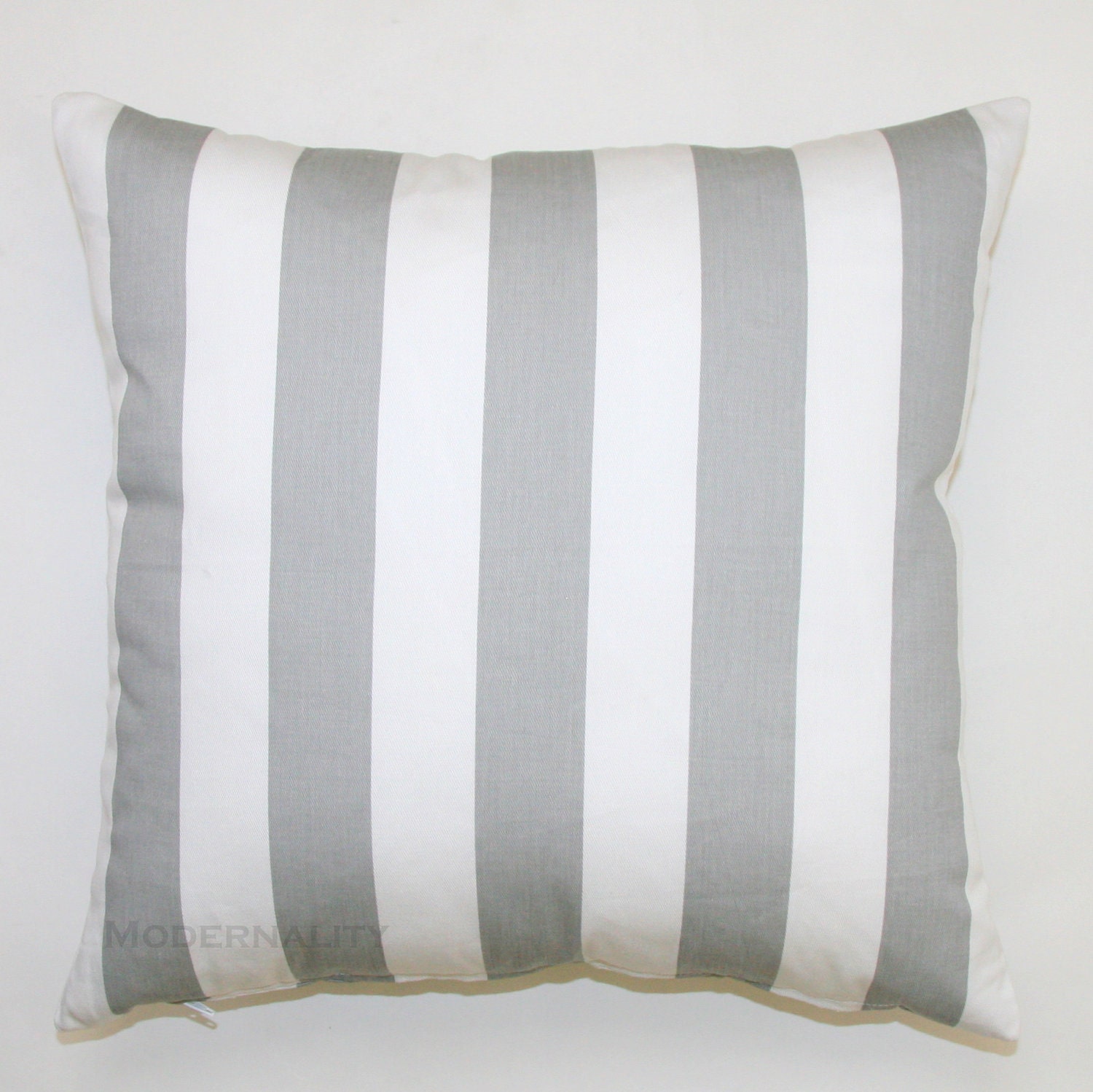 Premier Prints Grey and White Stripe Pillow Cover- 16x16 inches- Hidden Zipper Closure