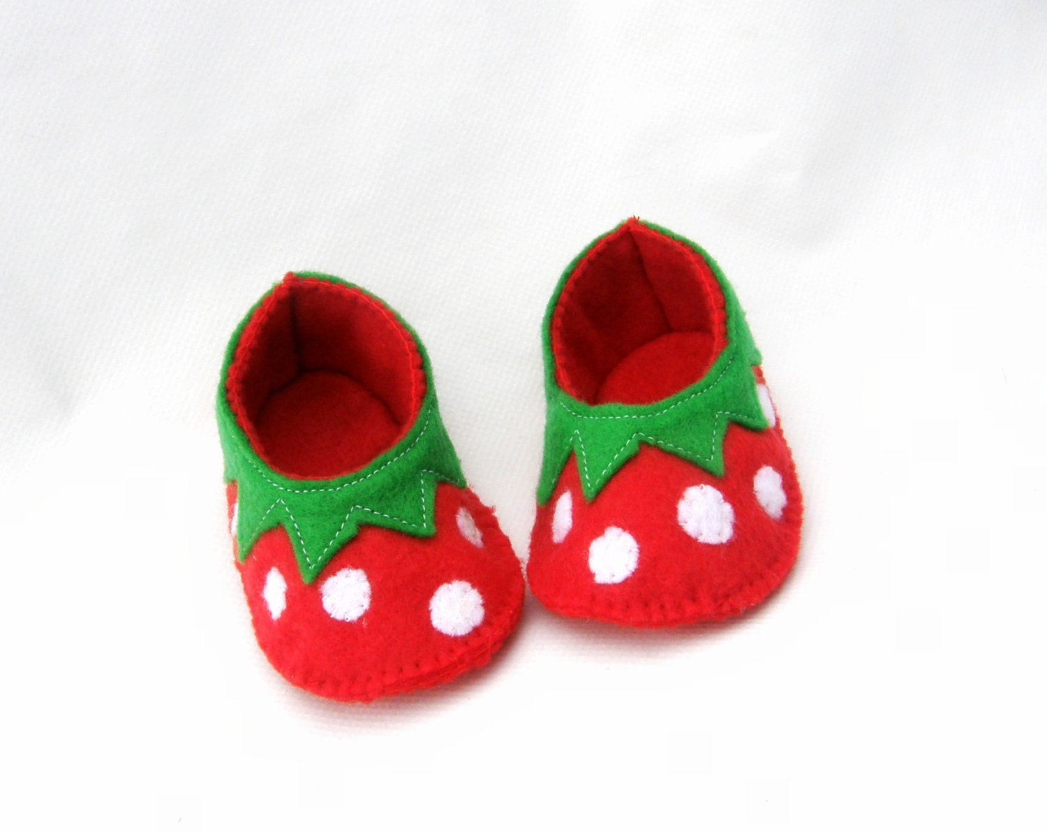 Strawberry baby booties fruit baby shoes felt baby booties novelty shoes newborn
