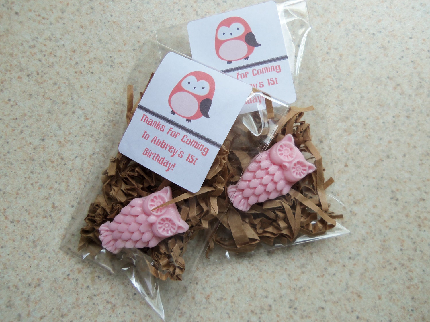 Owl Organic Goats Milk Glycerin Soap Bagged Tagged Custom Whimsical Party Favors Gift X1