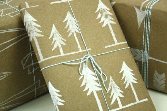 Wrapping Paper Family of Trees Kraft paper gift wrap for all occasion
