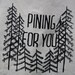 Canvas Market Tote "Pining For You" Black on Natural Canvas