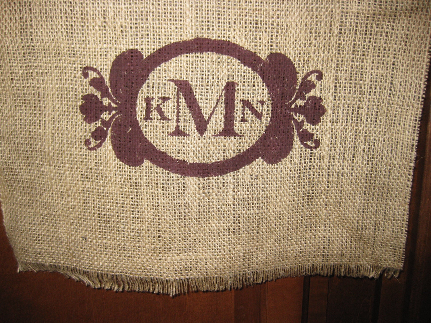 Personalized Burlap Wedding Table Runner- decor for farm, beach, woodland weddings and eco friendly home decor