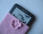 Crocheted Kindle Sleeve In Baby Pink