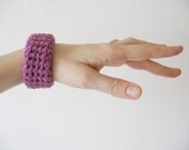 chunky crochet bracelet / bangle / cuff - violet