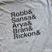 Game of Thrones // Stark Siblings // Unisex Tri-Blend Tee Shirt // Robb & Sansa and Arya and Bran and Rickon and Jon