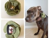 Olive Button Flowery Day Felt Accessory for Pet Collars