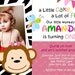Birthday Invitation - Personalized Mod Monkey Zebra Print With or Without Photo - Digital Print