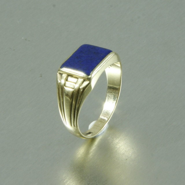 HadarVintage European 14K Yellow Gold With Lapis Vintage Ring (EB156)
