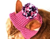 Pom Pom Cat Hat - Pink and Purple