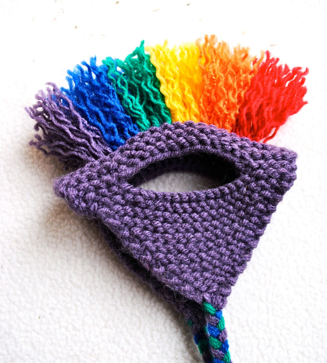 Cat Hat Costume - Purple and Rainbow Mohawk