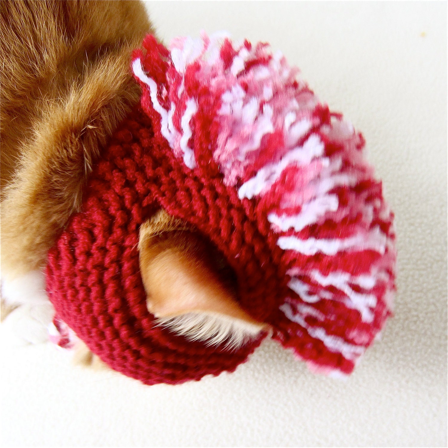 Cat Hat Costume - Red, White, and Pink Mohawk