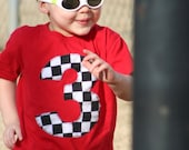 Boys 3rd Birthday Tee - Red