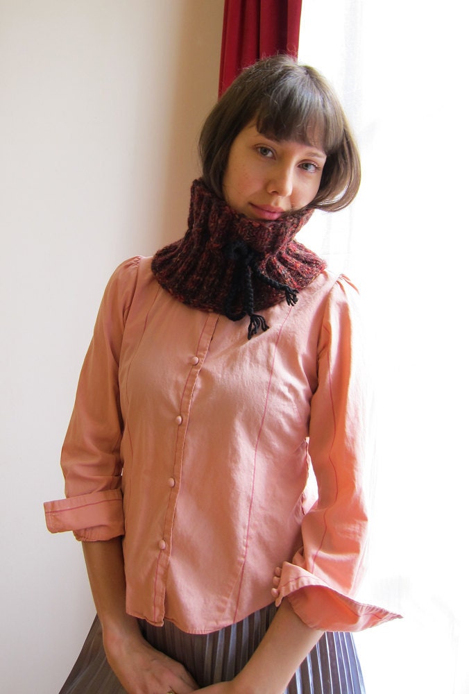 Red Fire Woll Knitt Neckwarmer