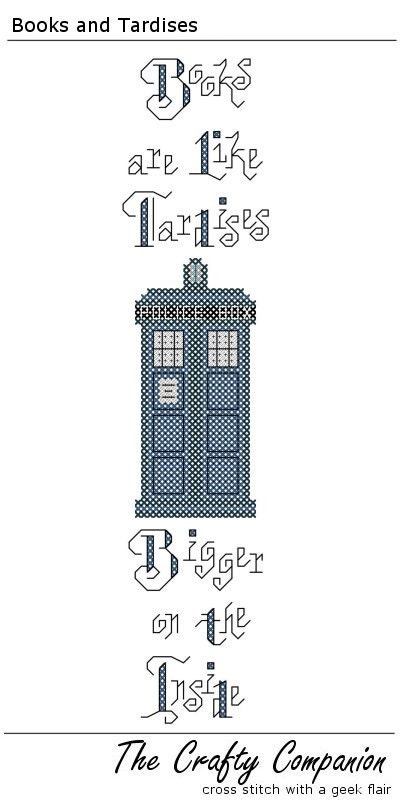 Books and Tardises - Doctor Who/Tardis Inspired PDF Cross Stitch Pattern - INSTANT DOWNLOAD
