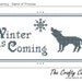 Winter is Coming - Game of Thrones Inspired PDF Cross Stitch Pattern - INSTANT DOWNLOAD