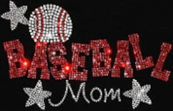 NEW BASEBALL MOM rhinestone t shirt