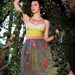 Chartreuse Silk Dress with optional nunofelted overskirt, size small