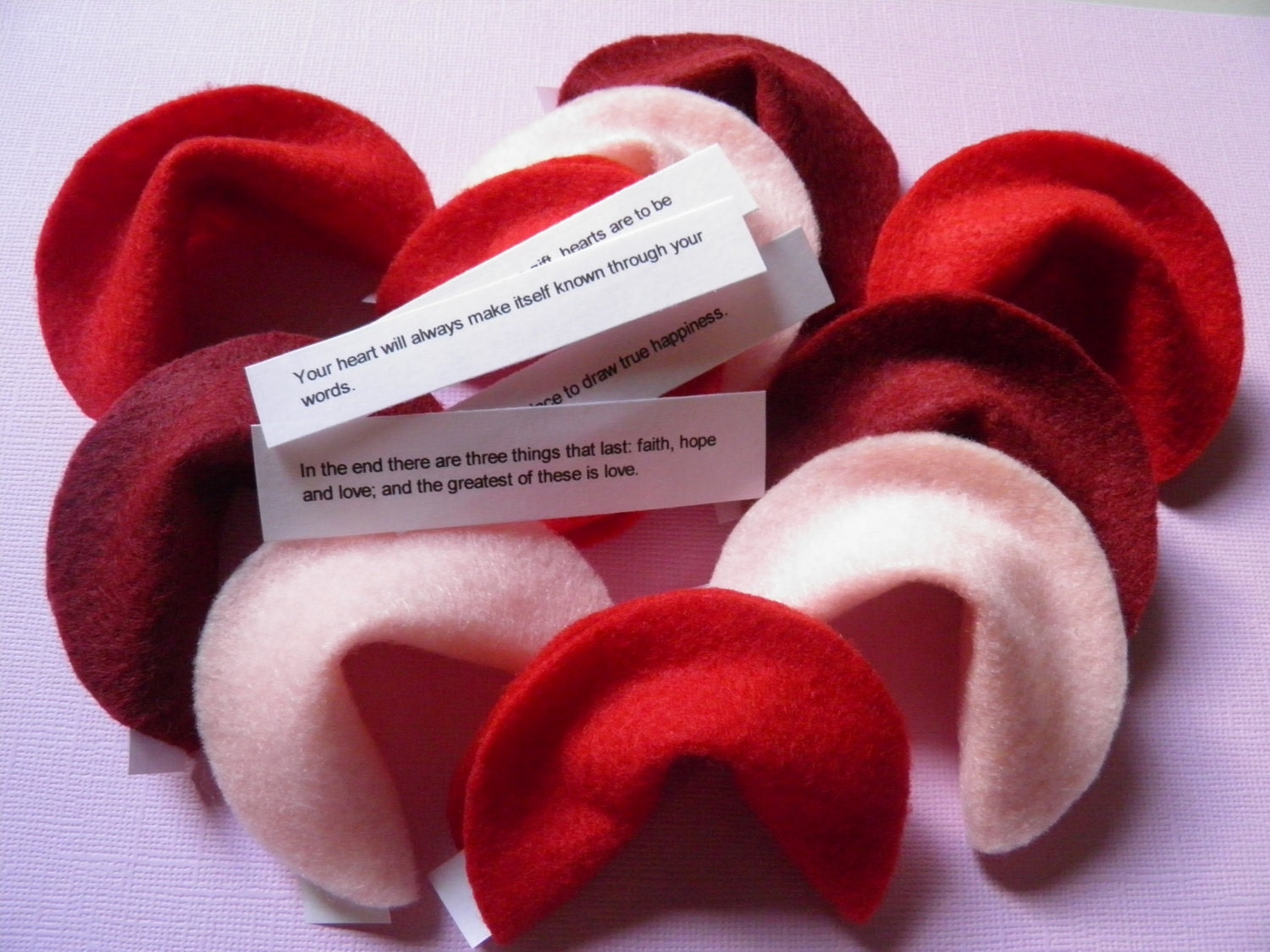 10 Felt Fortune Cookies - Valentine's Day, Birthday, Wedding, Anniversary, Baby Shower Favors