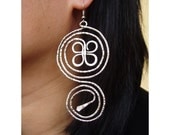 Earrings - 4 leaf clover - Silver plated wire