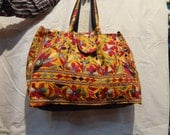 vintage banjara mirror work textile bag and handbags