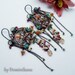 SIRENE,copper earrings, silver hooks, sun stone, keishi pearls, tourmaline, persian turquoise