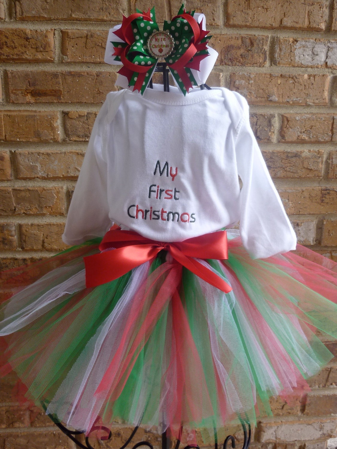 1st  Christmas Tutu Outfit 3-piece