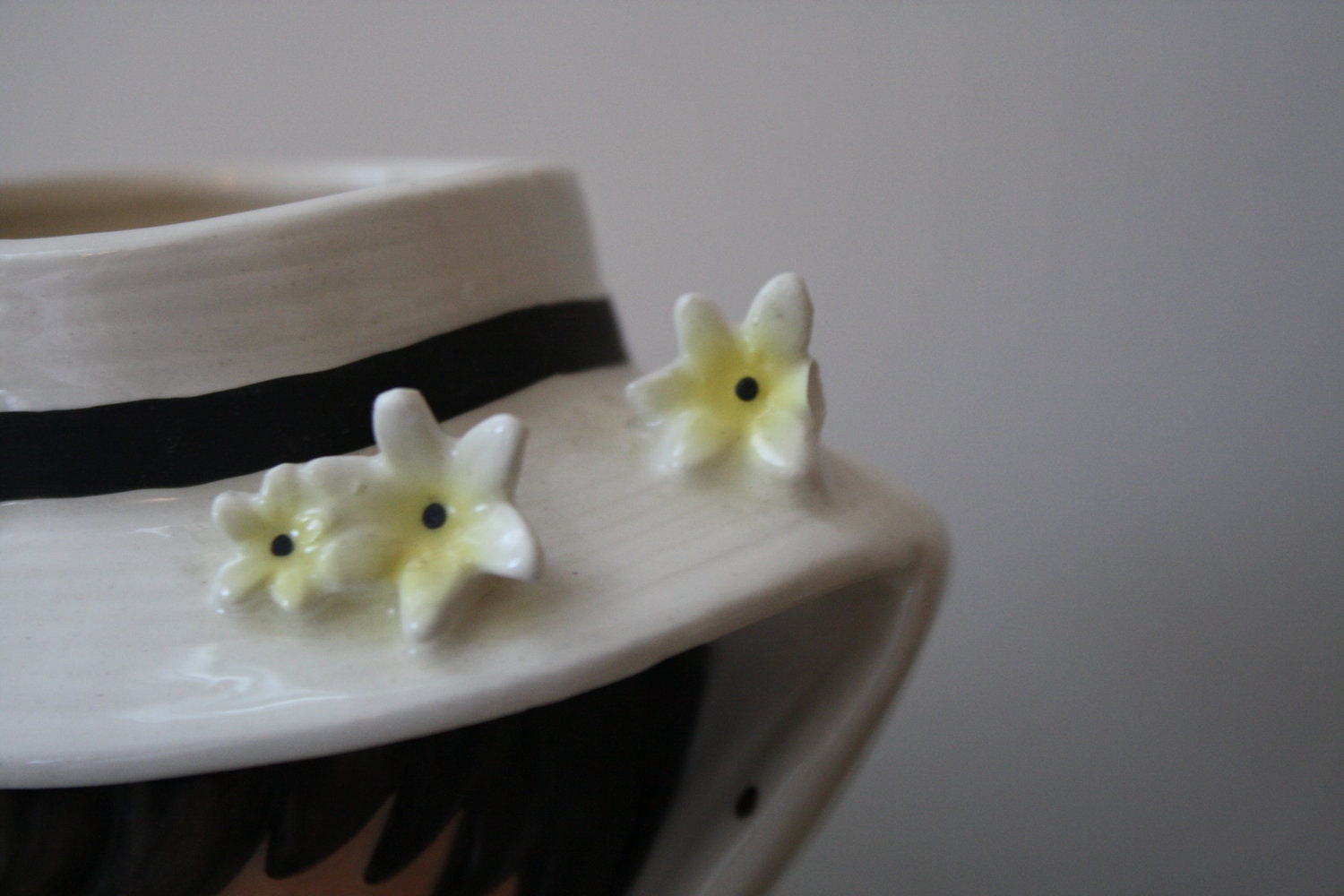 Yellow Relpo Head Vase Girl in Yellow Bonnet Collectible Vintage Decor