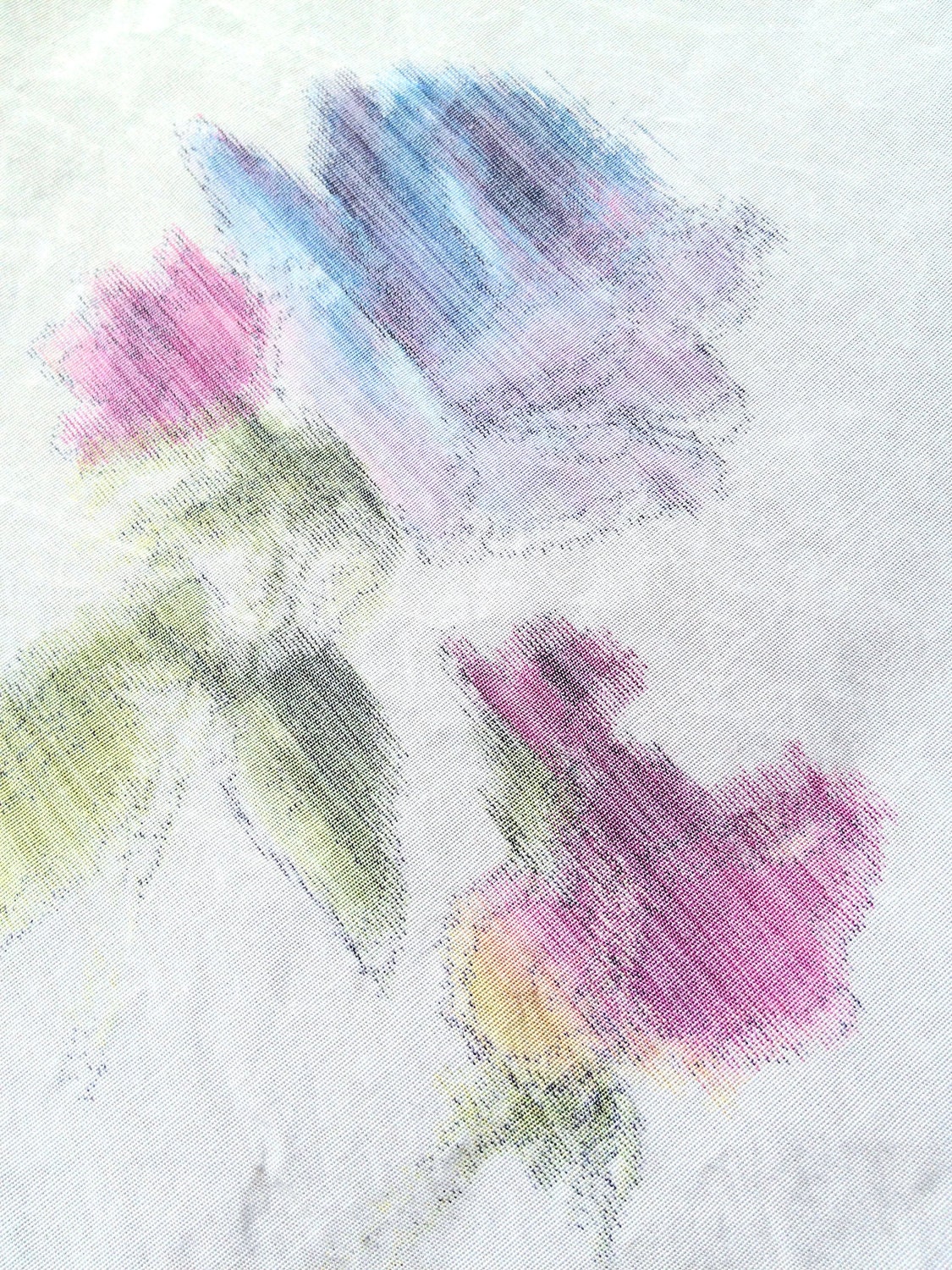 WATER Paints Pastel Leather Clutch. Large Make Up Bag. Watercolor Clutch