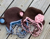 Set of Silly Monkey Earflap Hats - Newborn-5 years