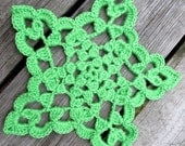 Hand-made Green Star Applique / Coaster / Doily