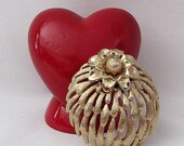 Vintage Domed MONET Flower and Cascading Petals/ Leaves Brooch - HUGE