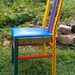 Hand Painted Furniture Chair Colorful Crazy Yellow Back