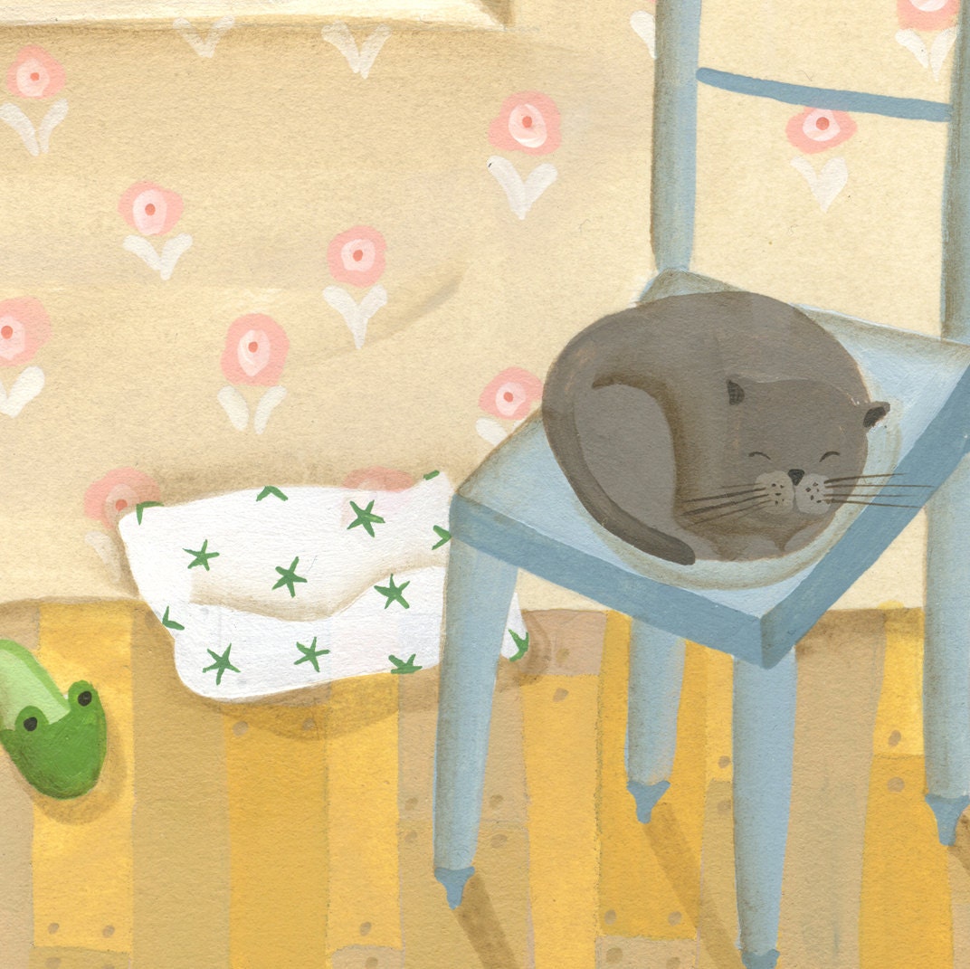 Digital print of a children illustration- "Reading by the window"